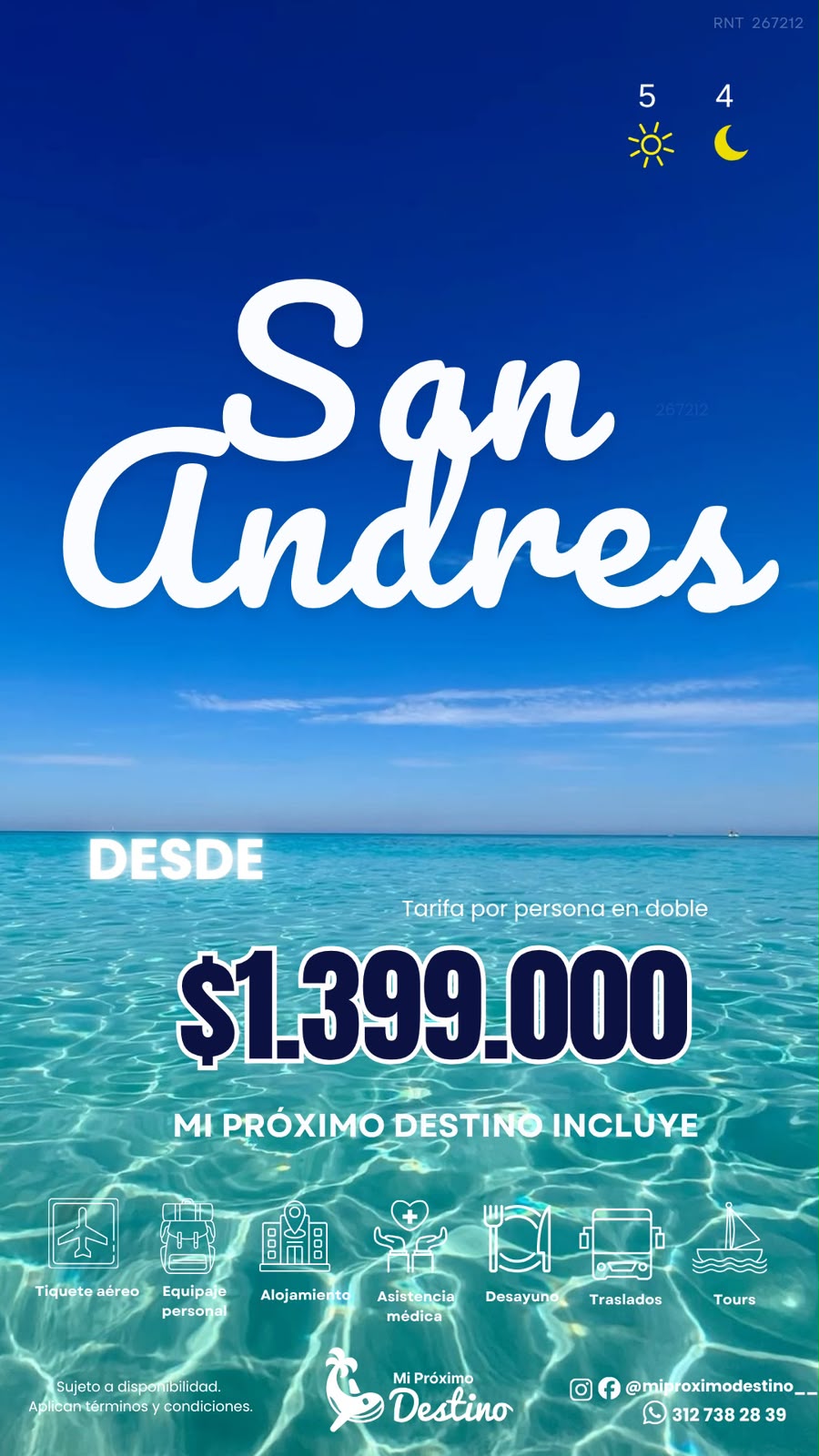 San Andrés - 4 Noches / 5 Días | Desde $1.399.000